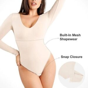 OQQ Long Sleeve Shapewear Body Suit
